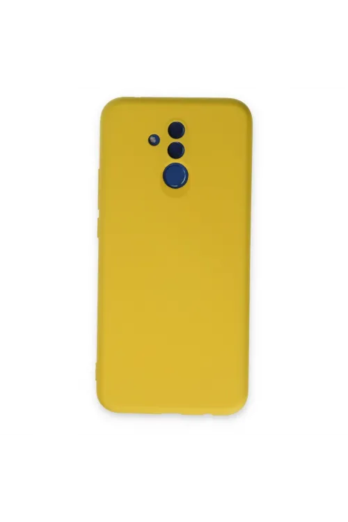 Huawei Mate 20 Lite Kılıf Nano İçi Kadife Silikon - Sarı