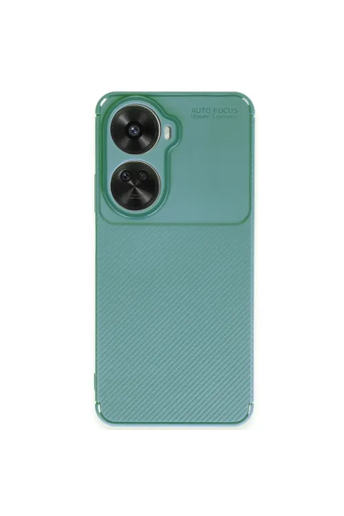 Huawei Nova 12 Se Kılıf Auto Focus Karbon Kapak - Koyu Yeşil