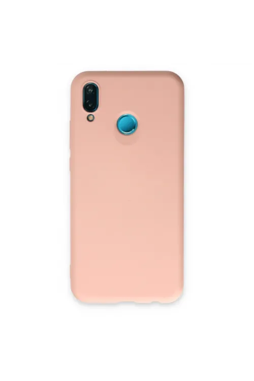 Huawei P20 Lite Kılıf Nano İçi Kadife Silikon - Pudra
