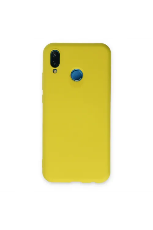 Huawei P20 Lite Kılıf Nano İçi Kadife Silikon - Sarı
