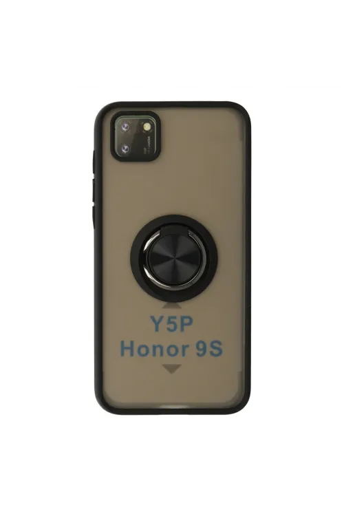 Huawei Y5p Kılıf Montreal Yüzüklü Silikon Kapak - Siyah