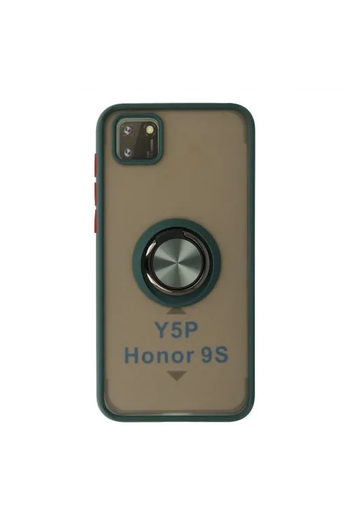 Huawei Y5p Kılıf Montreal Yüzüklü Silikon Kapak - Yeşil