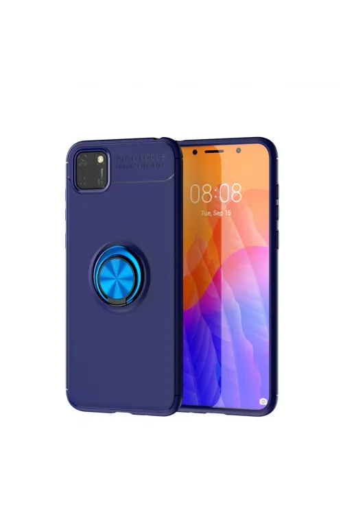 Huawei Y5p Kılıf Range Yüzüklü Silikon - Mavi