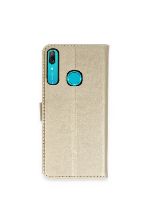 Huawei Y6 Prime Kılıf Trend S Plus Kapaklı Kılıf - Gold