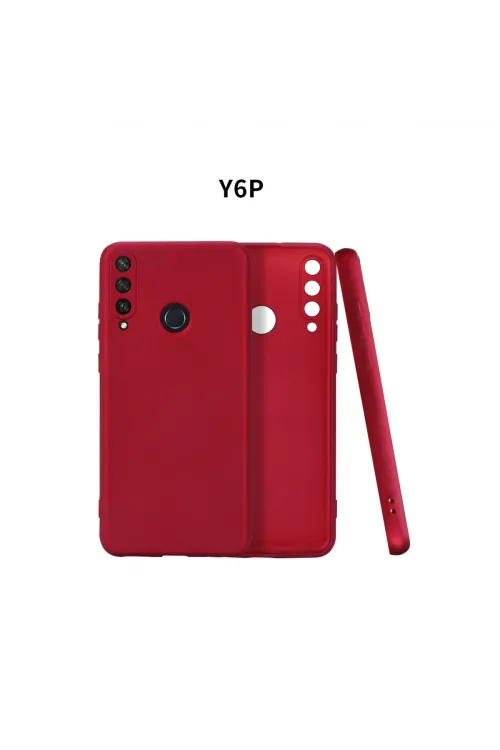 Huawei Y6p Kılıf First Silikon - Bordo