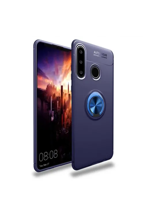 Huawei Y6p Kılıf Range Yüzüklü Silikon - Mavi