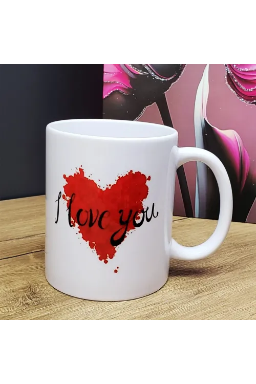 I Love You Tasarımlı Kupa Bardak
