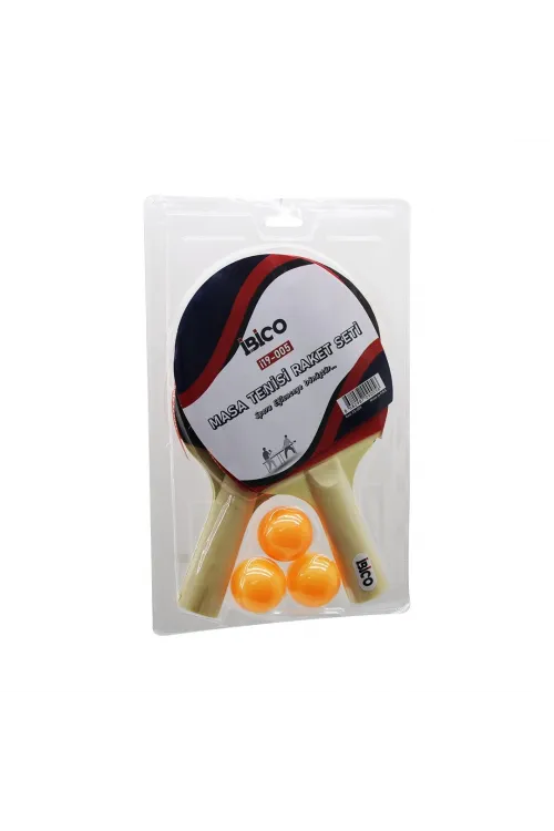 İbico İ19-005 ( Masa Tenisi ) ( Pinpon ) ( Raket ) Seti ( 2pcs Raket - 3pcs Top )*80