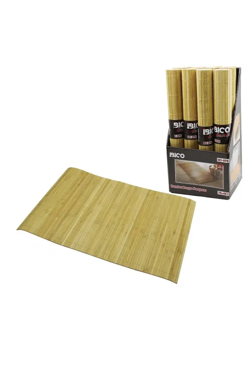 İbico İ21-073 ( Dikdörtgen & Bambu ) ( İnce Çubuk ) Kaydırmaz Banyo Paspası ( 70x45cm )*12x4