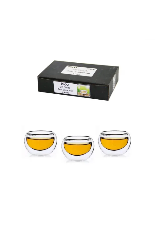İbico İ22-146 ( 6pcs ) ( Düz Cam ) ( Çift Cidarlı ) Sosluk & Lokumluk ( 50 Ml )*30=k