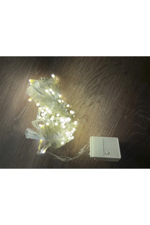 10 M 100 Led Damla Uçlu Gün Işığı Şeffaf Kablo MZ-17-4