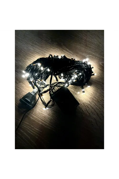 10 M 100 Led Damla Uçlu Gün Işığı Siyah Kablo MZ-17-3