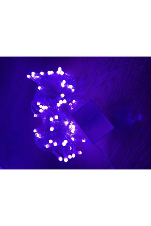 10 M 100 Led Damla Uçlu Pembe Işık Şeffaf Kablo MZ-17-9
