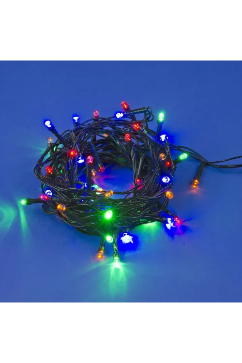 10 M 100 Led Pilli 2 Kademeli RGB Işık Siyah Kablo