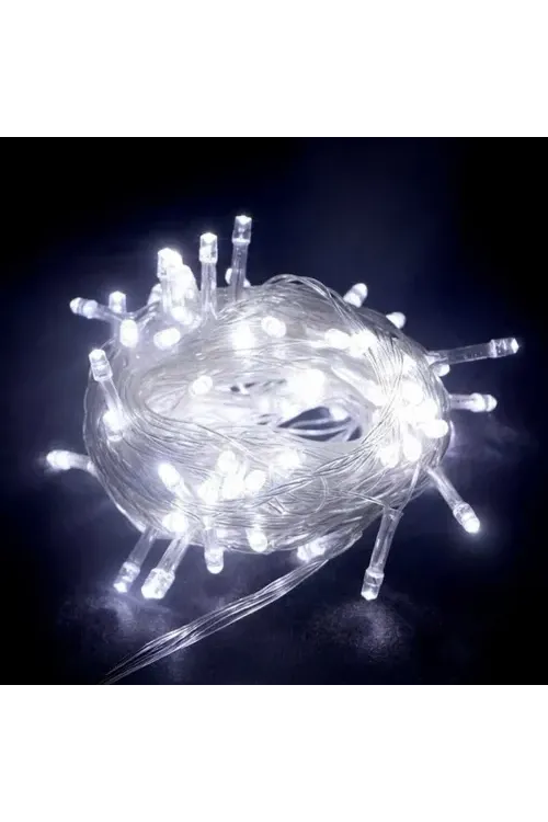 10m 100 LED Boncuk Lamba Beyaz Işık