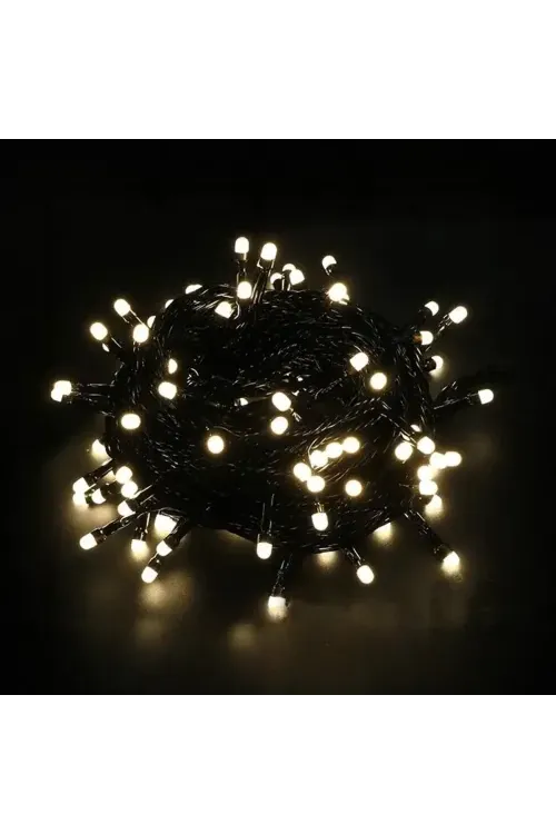 10m 100 Led Boncuk Lamba Gün Işığı Siyah Kablo