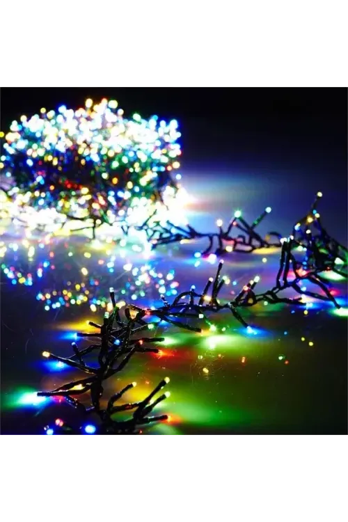 10m 100 LED Pilli 2 Kademeli RGB Işık Siyah Kablo