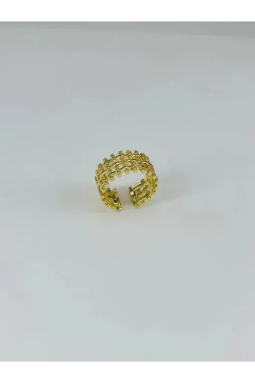 IEG - 14 K Gold Kaplama Zirkon Taşlı Sepet Model Yüzük