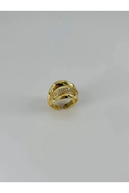 IEG - 14 K Gold Kaplama Zirkon Taşlı Yüzük