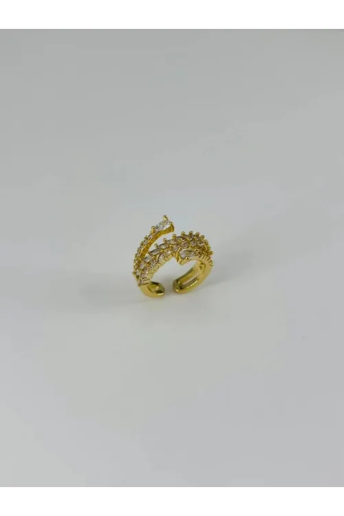 IEG - 14 K Gold Kaplama Zirkon Taşlı Yüzük