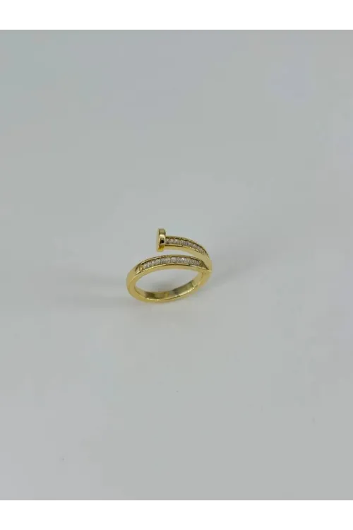 IEG - 14 K Gold Kaplama Zirkon Taşlı Yüzük