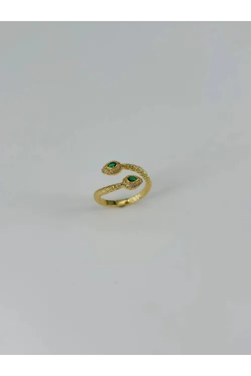 IEG - 14 K Gold Kaplama Zirkon Taşlı Yüzük