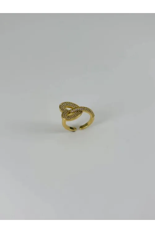 IEG - 14 K Gold Kaplama Zirkon Taşlı Yüzük