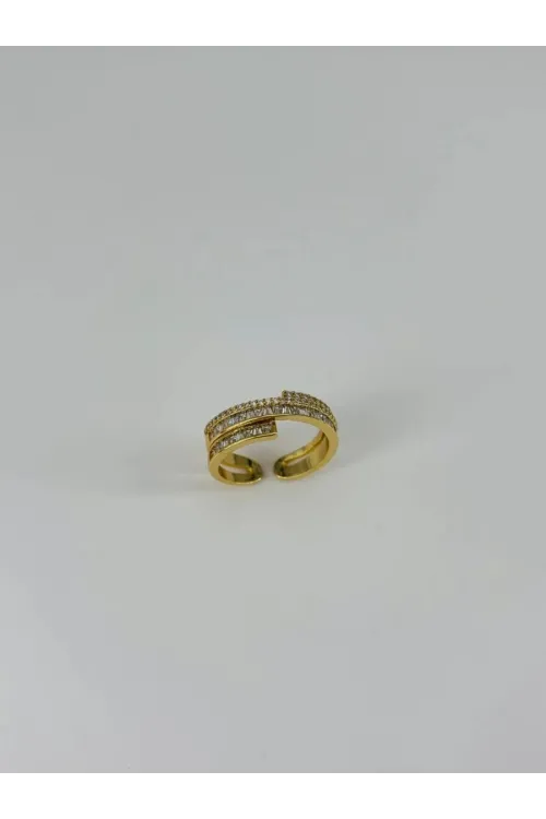 IEG - 14 K Gold Kaplama Zirkon Taşlı Yüzük