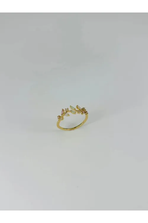 IEG - 14 K Gold Kaplama Zirkon Taşlı Yüzük