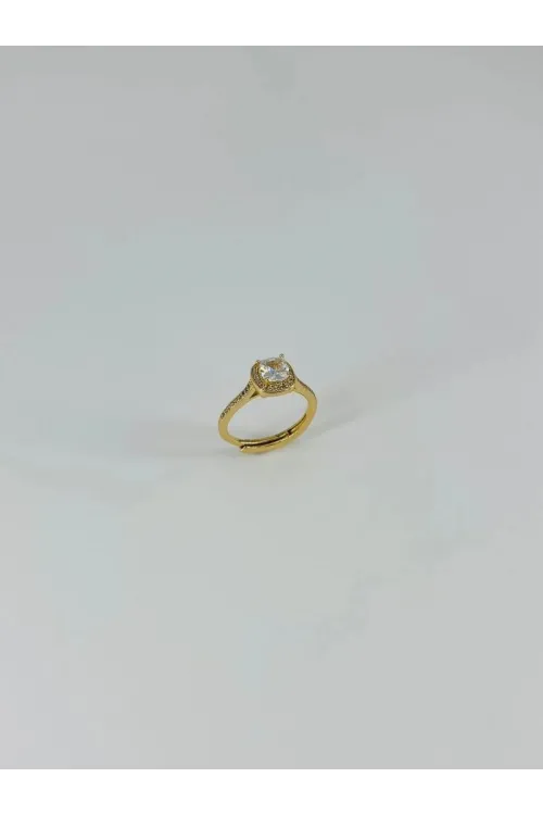 IEG - 14 K Gold Kaplama Zirkon Taşlı Yüzük