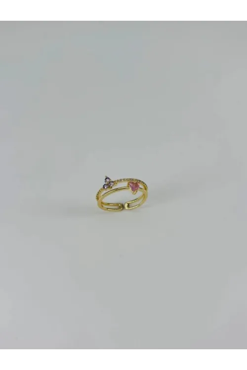 IEG - 14 K Gold Kaplama Zirkon Taşlı Yüzük