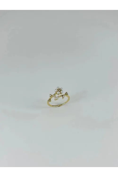 IEG - 14 K Gold Kaplama Zirkon Taşlı Yüzük
