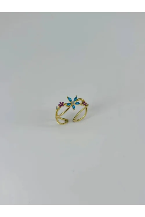 IEG - 14 K Gold Kaplama Zirkon Taşlı Yüzük