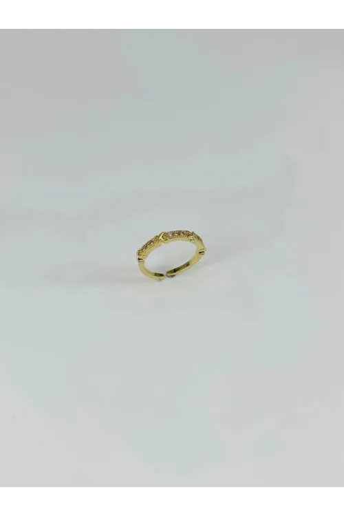 IEG - 14 K Gold Kaplama Zirkon Taşlı Yüzük