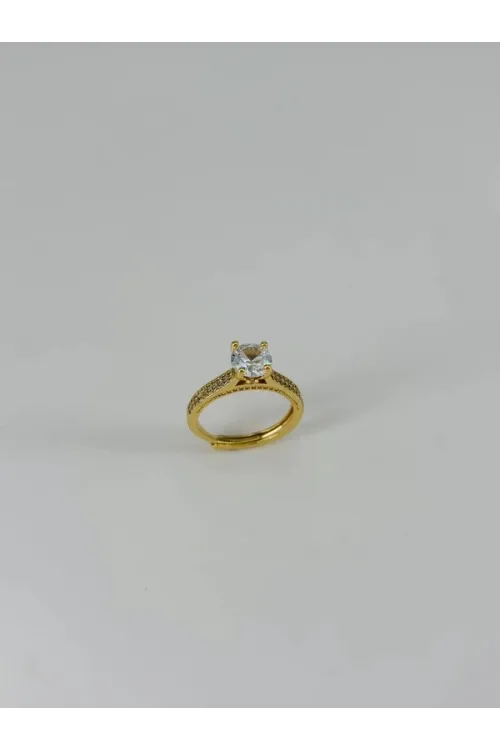 IEG - 14 K Gold Kaplama Zirkon Taşlı Yüzük