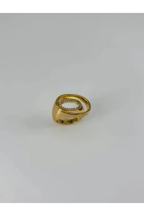 IEG - 14 K Gold Kaplama Zirkon Taşlı Yüzük