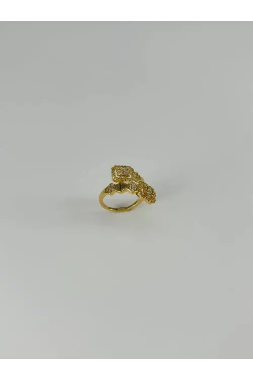 IEG - 14 K Gold Kaplama Zirkon Taşlı Yüzük