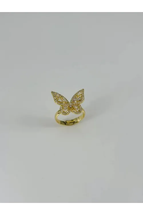IEG - 14 K Gold Kaplama Zirkon Taşlı Yüzük