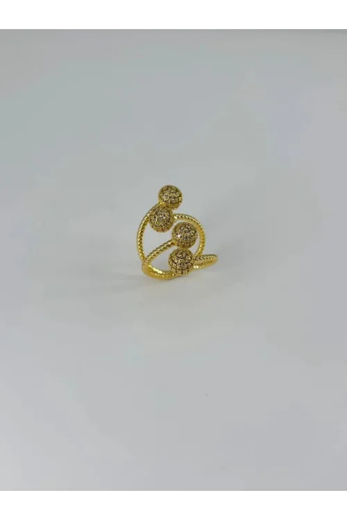 IEG - 14 K Gold Kaplama Zirkon Taşlı Yüzük