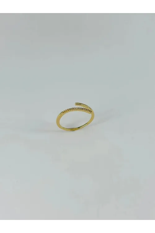 IEG - 14 K Gold Kaplama Zirkon Taşlı Yüzük