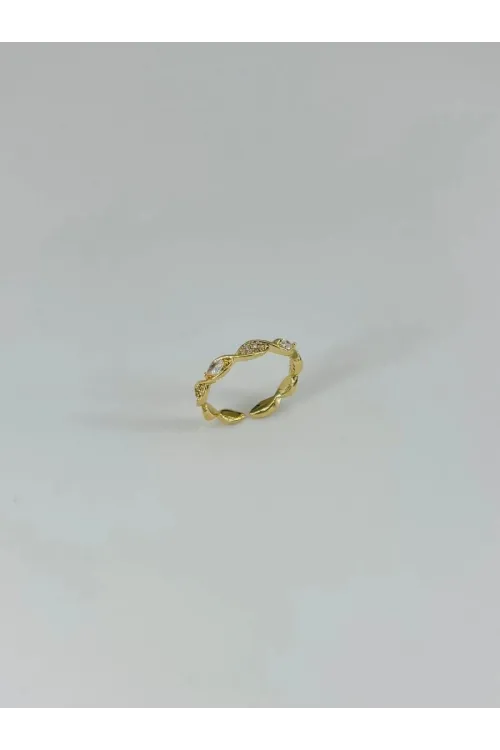 IEG - 14 K Gold Kaplama Zirkon Taşlı Yüzük