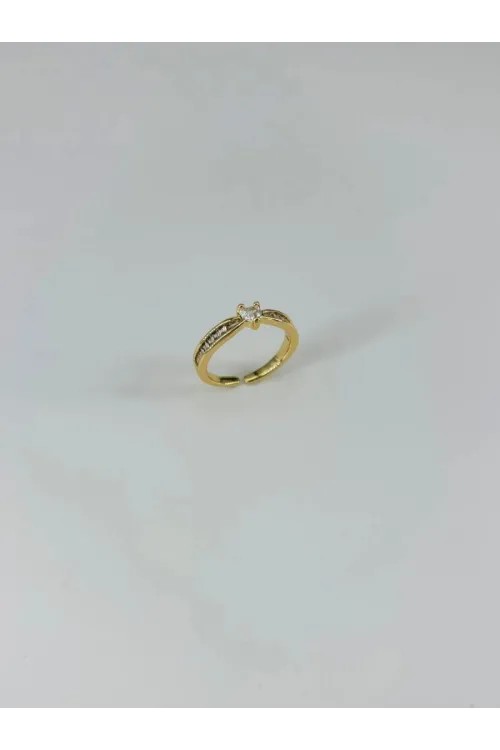 IEG - 14 K Gold Kaplama Zirkon Taşlı Yüzük