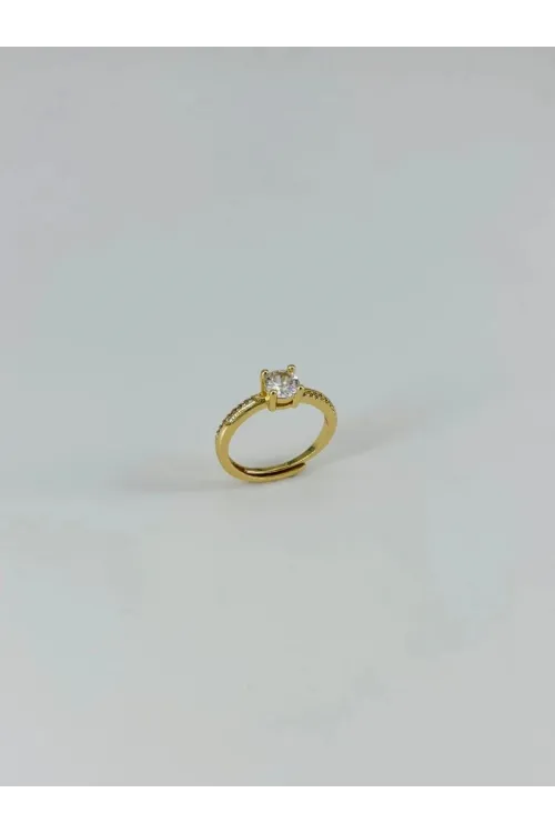 IEG - 14 K Gold Kaplama Zirkon Taşlı Yüzük