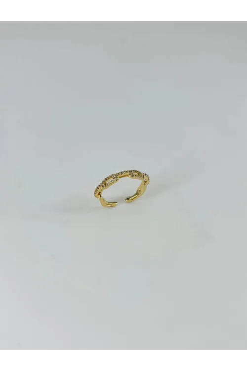 IEG - 14 K Gold Kaplama Zirkon Taşlı Yüzük