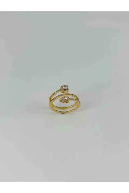 IEG - 14 K Gold Kaplama Zirkon Taşlı Yüzük