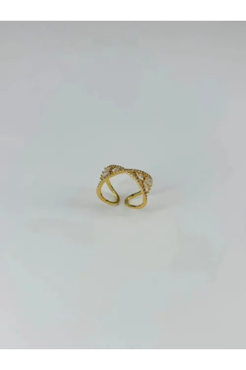 IEG - 14 K Gold Kaplama Zirkon Taşlı Yüzük