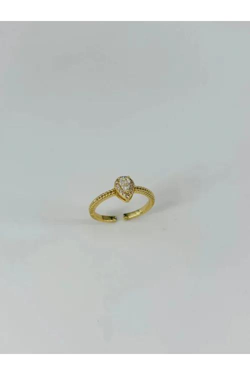 IEG - 14 K Gold Kaplama Zirkon Taşlı Yüzük