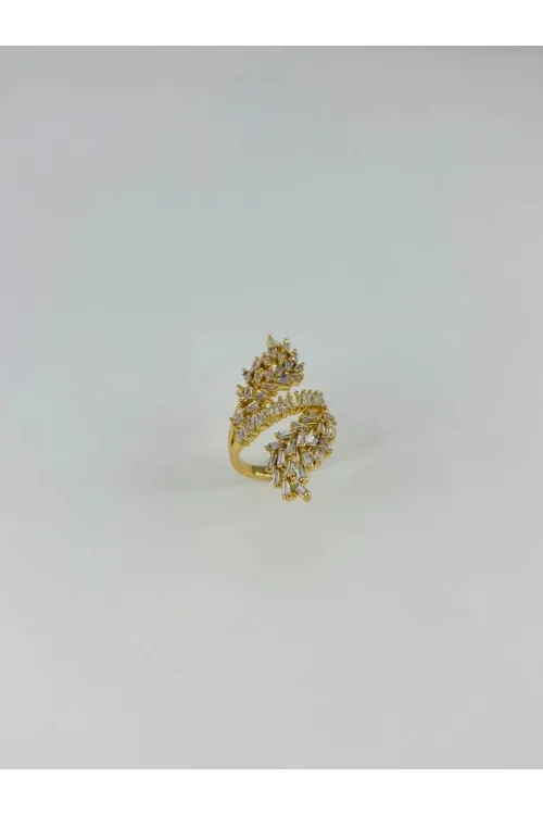IEG - 14 K Gold Kaplama Zirkon Taşlı Yüzük