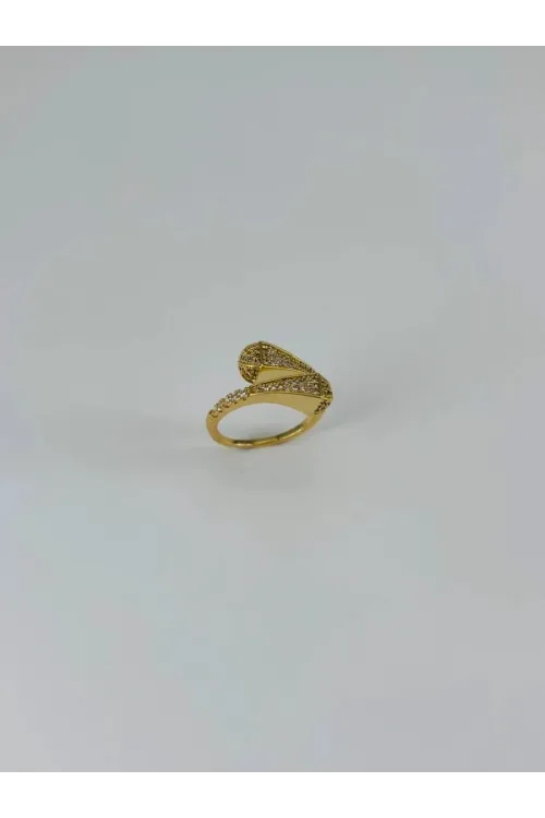 IEG - 14 K Gold Kaplama Zirkon Taşlı Yüzük