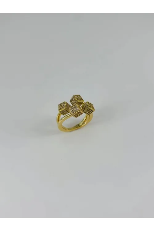 IEG - 14 K Gold Kaplama Zirkon Taşlı Yüzük